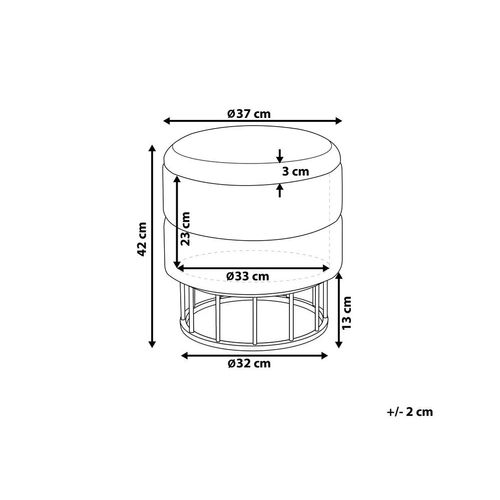Pouf De Rangement Elgin Velours Taupe