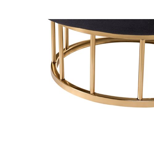 Pouf De Rangement Elgin Velours Noir