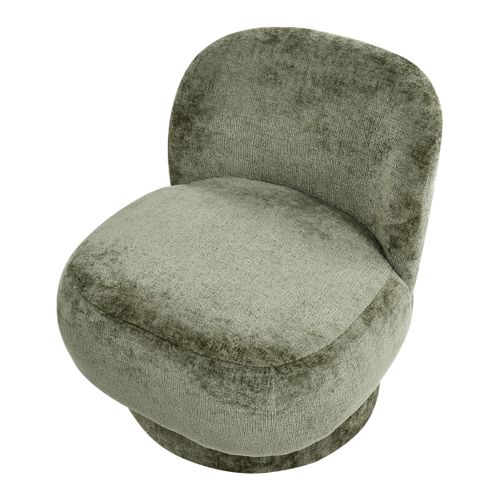 Fauteuil Pivotant Aylo Tissu Chenille Vert