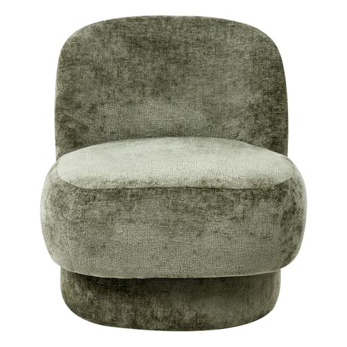 Fauteuil Pivotant Aylo Tissu Chenille Vert