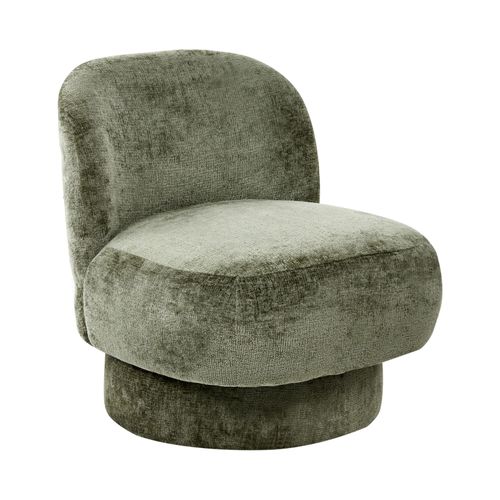 Fauteuil Pivotant Aylo Tissu Chenille Vert