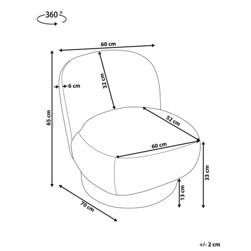 Fauteuil Pivotant Aylo Tissu Chenille Marron Doré