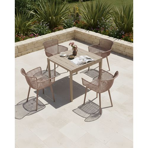 Lot De 4 Chaises De Jardin Pesaro Marron