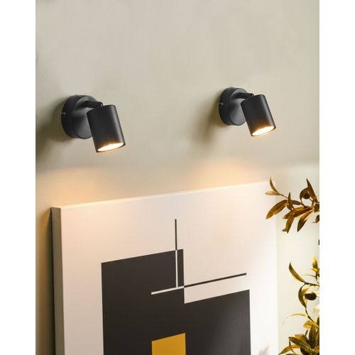 Lot De 2 Lampes Murales Nyando Métal Noir