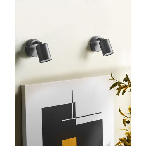 Lot De 2 Lampes Murales Nyando Métal Noir