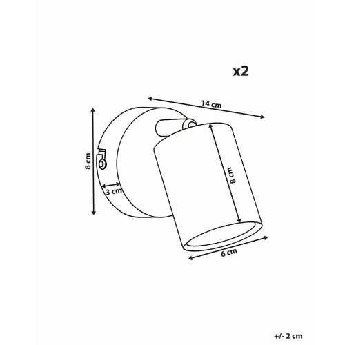 Lot De 2 Lampes Murales Nyando Métal Noir