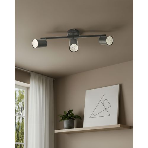 Spot à 3 Lumières Nyando Métal Noir