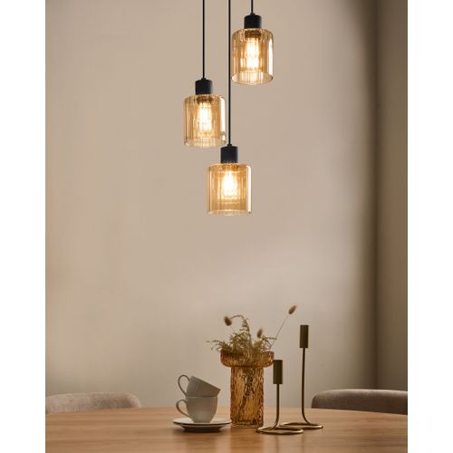 Lampes Suspension à 3 Lumières Kitare Verre Beige