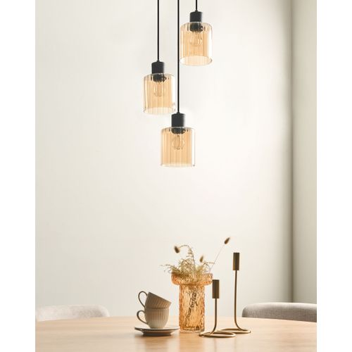 Lampes Suspension à 3 Lumières Kitare Verre Beige
