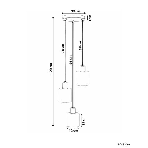 Lampes Suspension à 3 Lumières Kitare Verre Beige