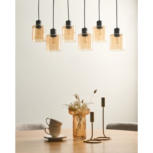 Lampes Suspension à 6 Lumières Kitare Verre Beige