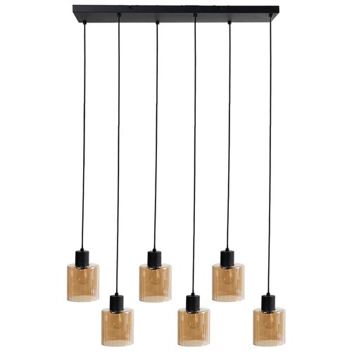 Lampes Suspension à 6 Lumières Kitare Verre Beige