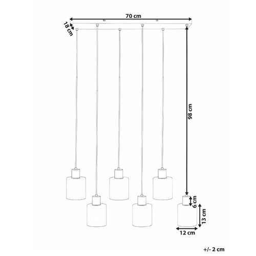 Lampes Suspension à 6 Lumières Kitare Verre Beige
