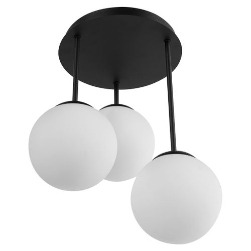 Lampes Suspension à 3 Lumières Riana Verre Noir