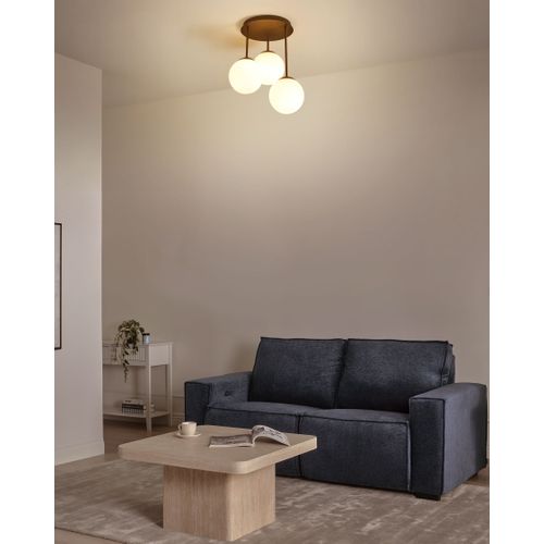 Lampes Suspension à 3 Lumières Riana Verre Noir