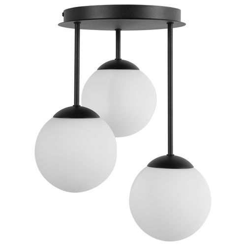 Lampes Suspension à 3 Lumières Riana Verre Noir