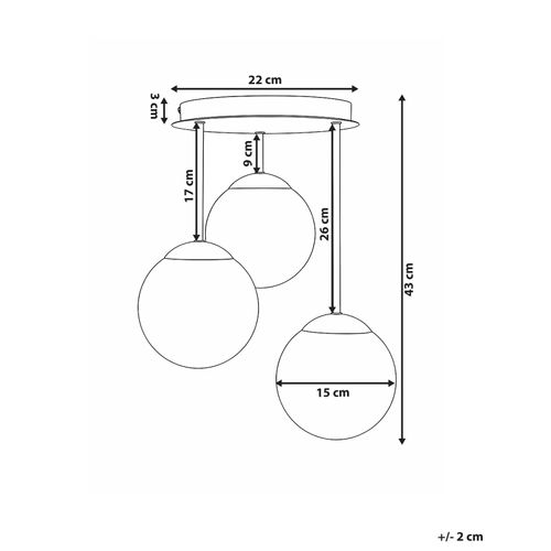 Lampes Suspension à 3 Lumières Riana Verre Noir