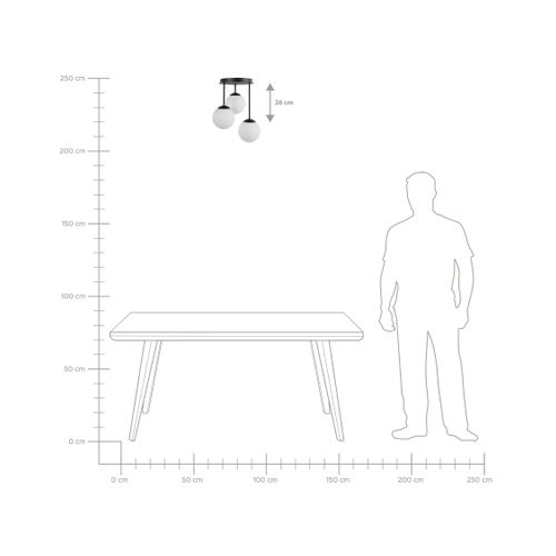 Lampes Suspension à 3 Lumières Riana Verre Noir