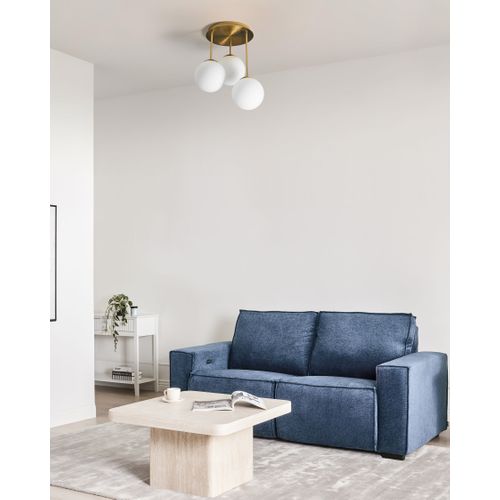 Lampes Suspension à 3 Lumières Riana Verre Métal Laiton