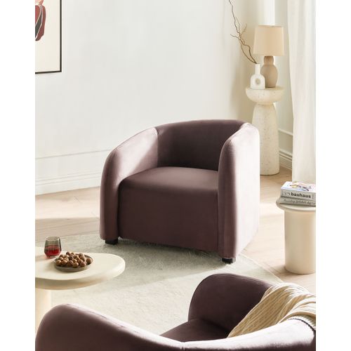 Fauteuil Veltada Velours Marron Foncé