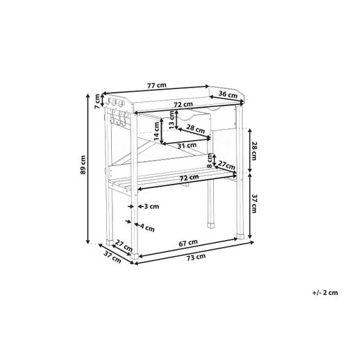 Table De Rempotage Ravanusa Bois De Sapin 77 Cm 37 Cm Marron Clair