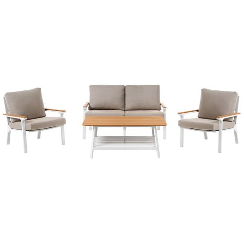 Ensemble De Salon De Jardin Avec Table 4 Places Orero Taupe