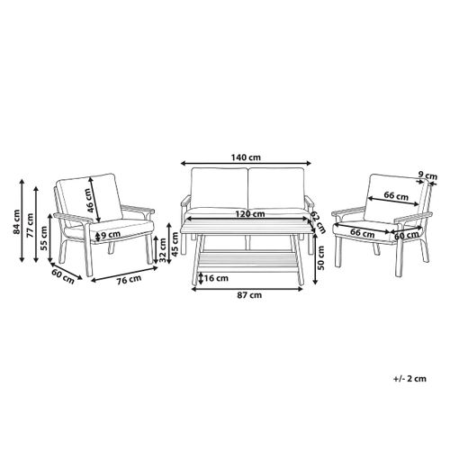 Ensemble De Salon De Jardin Avec Table 4 Places Orero Taupe