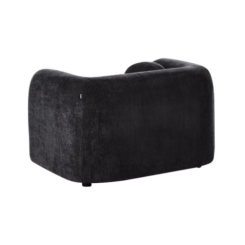 Fauteuil Leiren Tissu Chenille Noir
