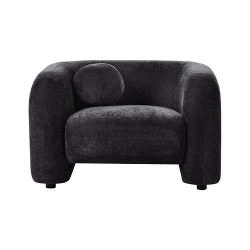 Fauteuil Leiren Tissu Chenille Noir