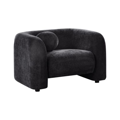 Fauteuil Leiren Tissu Chenille Noir