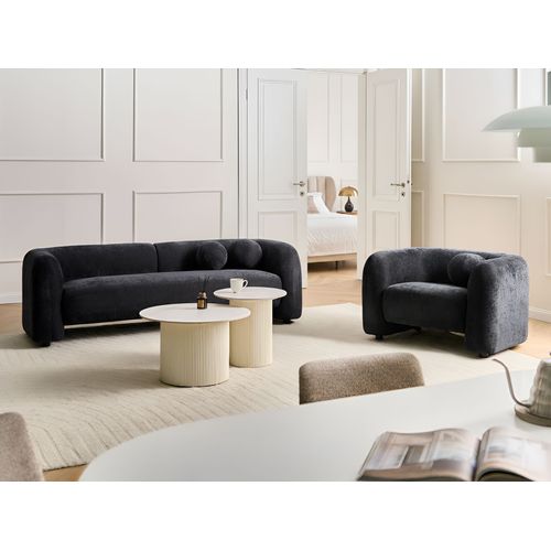 Ensemble De Salon 4 Places Leiren Tissu Noir