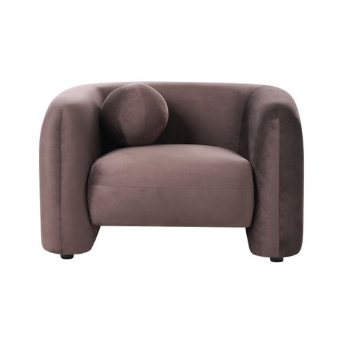 Fauteuil Leiren Velours Marron Foncé