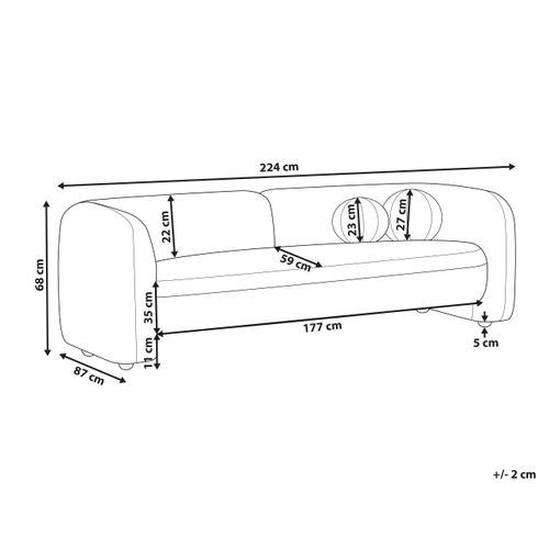 Canapé 3 Places Leiren Velours Marron Foncé
