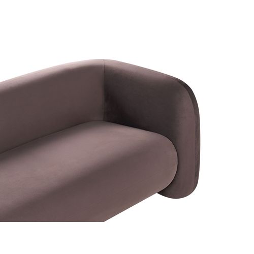 Canapé 3 Places Leiren Velours Marron Foncé