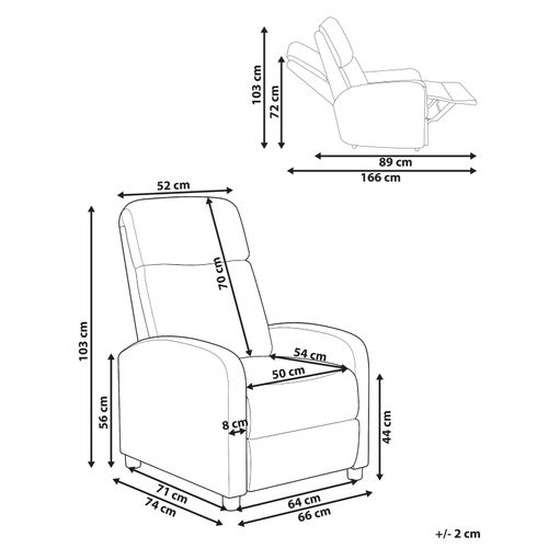 Fauteuil Inclinable Eminence Lin Synthétique Bleu Marine