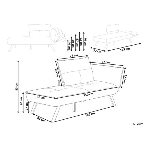 Chaise Longue Côté Droit Rocamadour Tissu Marron