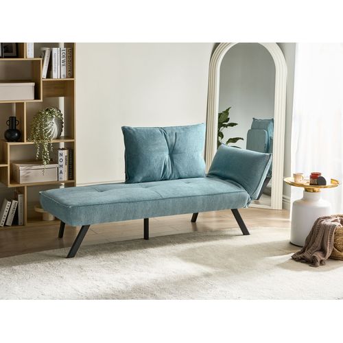 Chaise Longue Côté Droit Rocamadour Tissu Bleu Clair