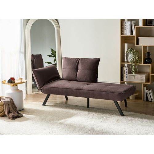 Chaise Longue Côté Gauche Rocamadour Tissu Marron