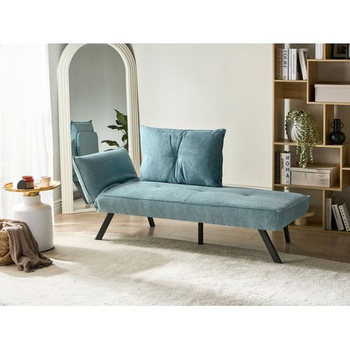 Chaise Longue Côté Gauche Rocamadour Tissu Bleu Clair