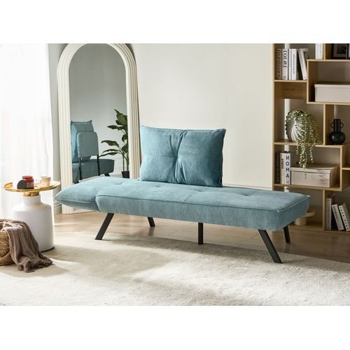 Chaise Longue Côté Gauche Rocamadour Tissu Bleu Clair