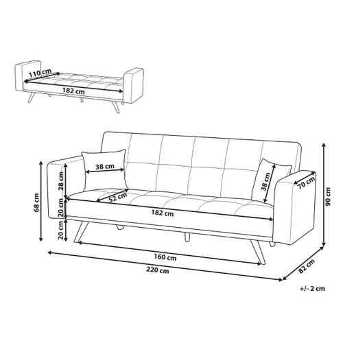 Canapé-lit 3 Places Hjulby Marron Clair