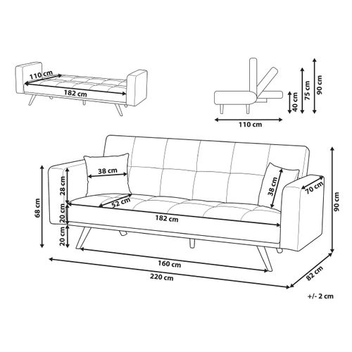 Canapé-lit 3 Places Hjulby Vert