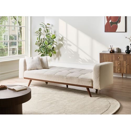 Canapé-lit 3 Places Hjulby Bouclé Blanc Cassé