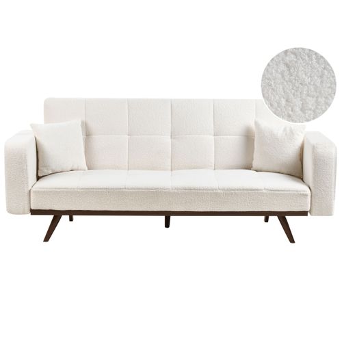 Canapé-lit 3 Places Hjulby Bouclé Blanc Cassé