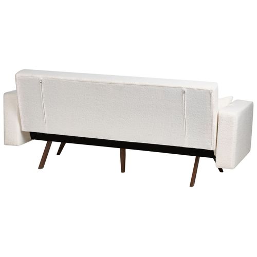 Canapé-lit 3 Places Hjulby Bouclé Blanc Cassé