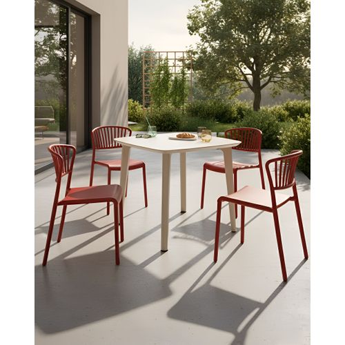 Lot De 4 Chaises De Jardin Gela Rouge