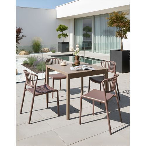 Lot De 4 Chaises De Jardin Gela Marron