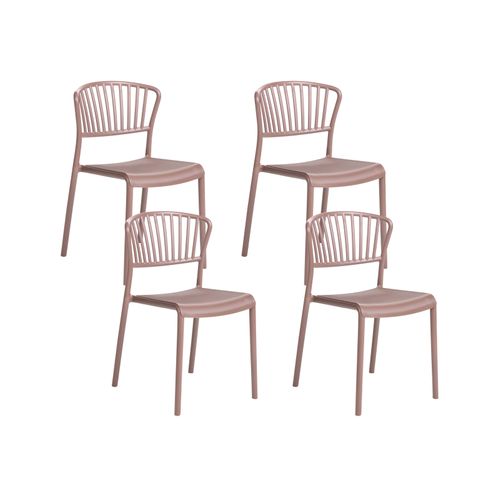Lot De 4 Chaises De Jardin Gela Marron