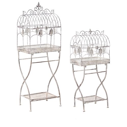 Ensemble De 2 Meubles De Rangement Sicily Métal 43/37 Cm 30/27 Cm Gris