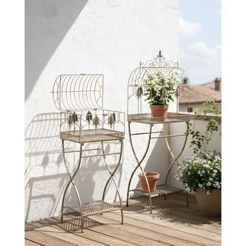 Ensemble De 2 Meubles De Rangement Sicily Métal 43/37 Cm 30/27 Cm Noir